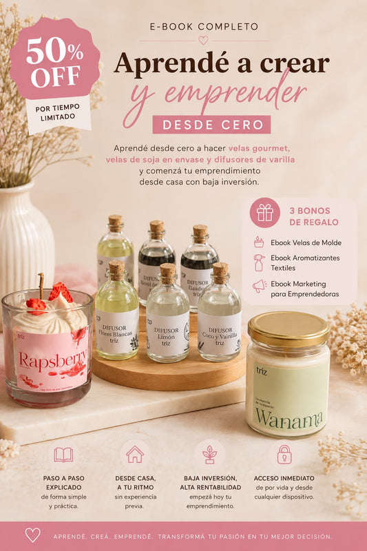 Ebook velas & aromas desde cero + 3 Bonos
